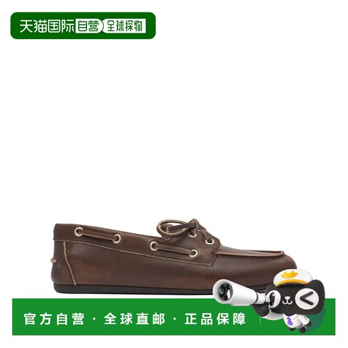 香港直邮Miu Miu 缪缪 女士 绑带皮质乐福鞋 5D123E3F33F0038F5