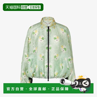 自营欧洲直邮Fendi芬迪 女士浅绿色欧根纱蕾丝飞行员夹克