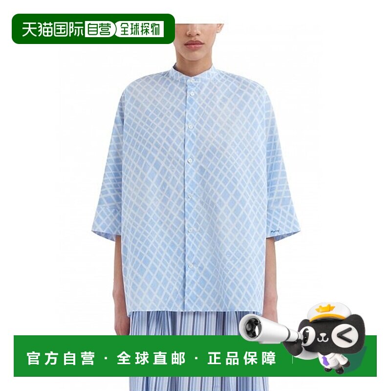 自营欧洲直邮风景印花有机府绸和服衬衫正品时尚柔软舒适百搭高级