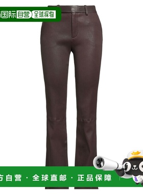 1h可退 香港直邮Staud 女士 皮革裤子 brown棕色 舒适时尚