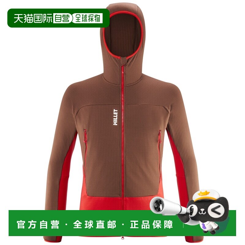 自营欧洲直邮Millet觅乐 FUSION GRID 男士抓绒衣 夹克外套红色