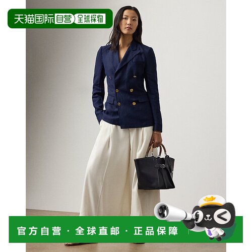 自营欧洲直邮Ralph Lauren拉夫劳伦 Myrtle女士奶油色丝绸褶皱短