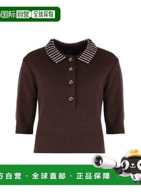 1h可退 香港直邮Pinko 品高 女士 EMILIA 罗纹针织Polo衫 105745A