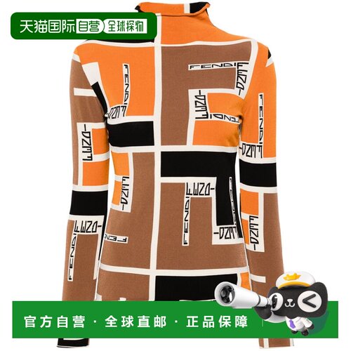 香港直邮Fendi 芬迪 女士 高领长袖套头针织衫连体衣 FZXB60ARV2