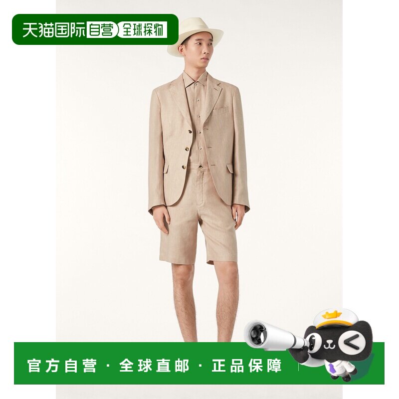 自营欧洲直邮Loro Piana 男士亚麻米色衬衫外套麻衬衫
