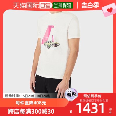 香港直邮EMPORIO ARMANI 男士米白色棉质短袖T恤 3L1T8P-1JW5Z-F1