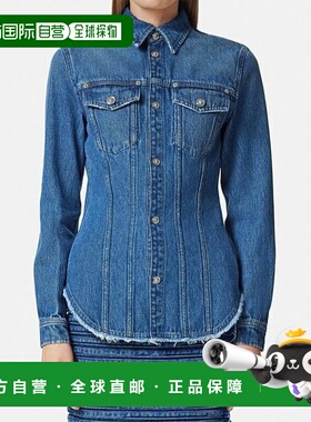 香港直邮Versace 翻领长袖衬衫上衣 10184701A12930