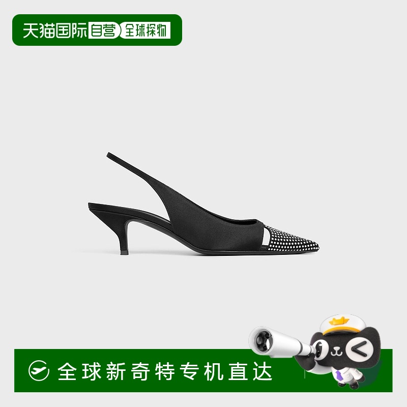 欧洲直邮Celine (2025新品) CELINE JUDY 缎面水​​钻露跟尖头鞋