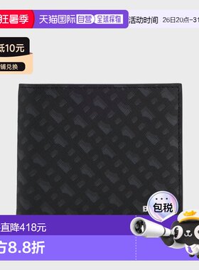 自营欧洲直邮Hugo Boss 男士黑色皮革logo标识钱包