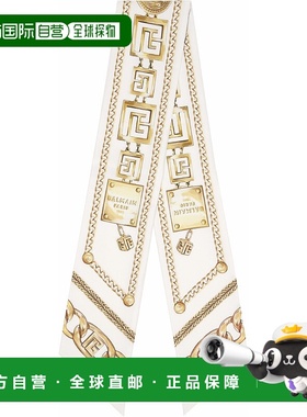 香港直邮Balmain 巴尔曼 女士 白色 Printed Silk Chains Bandana