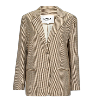 欧洲直邮Only 女士 ONLMOLLY L/S OVS CHECK BLAZER TLR 外套 米