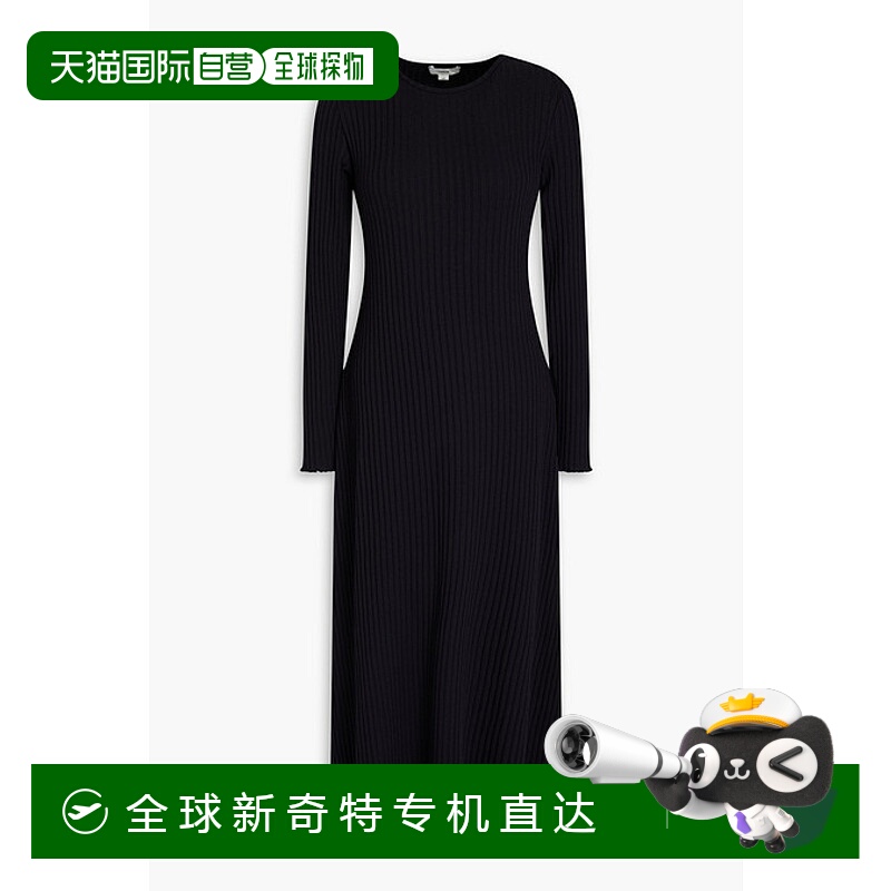 1h可退 香港直邮VINCE 女士 罗纹棉混纺针织中长连衣裙 V99028441