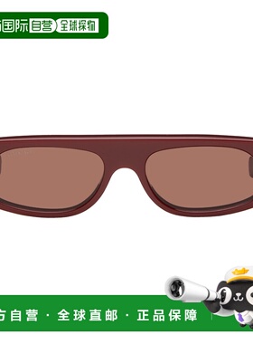 1h可退 香港直邮Gucci 古驰 女士 酒红色 Geometric 太阳镜 GG177