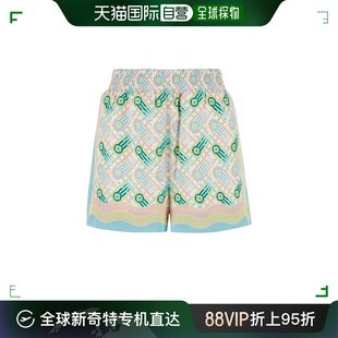 香港直邮Casablanca WPS24TR 卡萨布兰卡乒乓球印花缎面短裤 女士