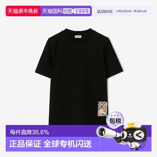 巴宝莉 恤衫 24新品 格纹标签棉质 欧洲直邮BURBERRY