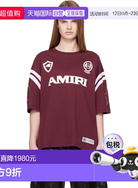 香港直邮AMIRI 女士 红色 运动 T 恤 AWTOJR1022 舒适时尚