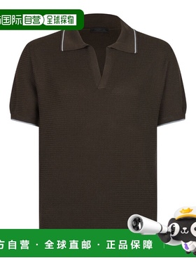 1h可退 香港直邮Prada 普拉达 男士 黑檀木色丝/棉T恤 UMF008SOOO