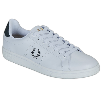 欧洲直邮Fred Perry 男士 B721 LEATHER 低帮板鞋 白色男鞋运动鞋