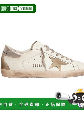 自营欧洲直邮GOLDENGOOSE/GGDB男士白色皮革绒面星星金属平底小脏