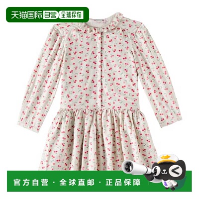 香港直邮Bonpoint 女童 Geraldine 褶皱印花棉质连衣裙童装