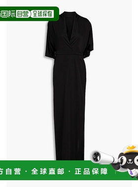 1h可退 香港直邮Alaia 女士 垂褶剪口针织长款连衣裙 AA9R10902J0