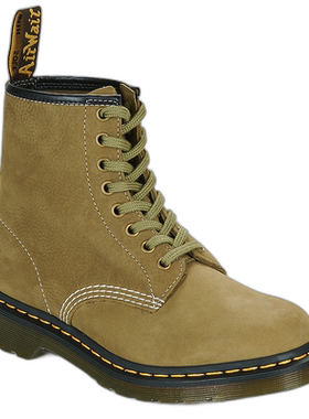 欧洲直邮dr. martens 女士卡其色皮革8孔复古时尚baida休闲马丁靴