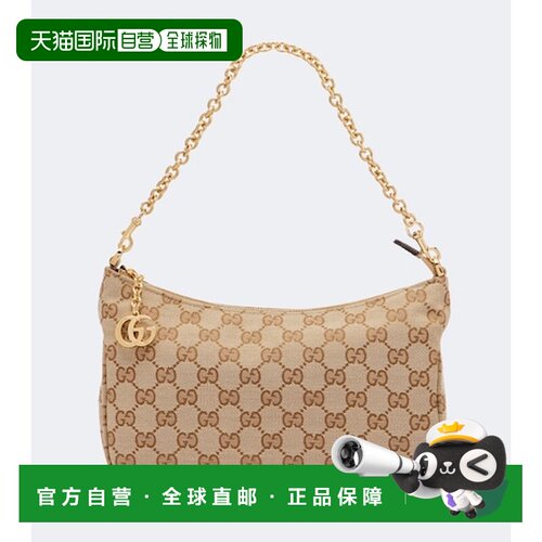 1h可退香港直邮Gucci 古驰 女士 Lunetta GG 小号帆布肩包斜挎包