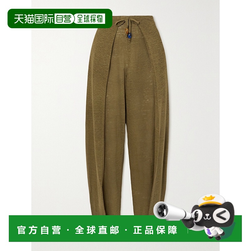 1h可退 香港直邮Loro Piana 诺悠翩雅 女士 亚麻锥形长裤 FAM8110