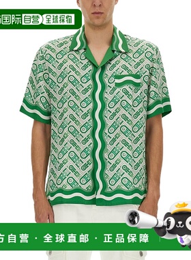 1h可退 香港直邮Casablanca 男士 短袖衬衫 MPF25SH00310GREENPIN