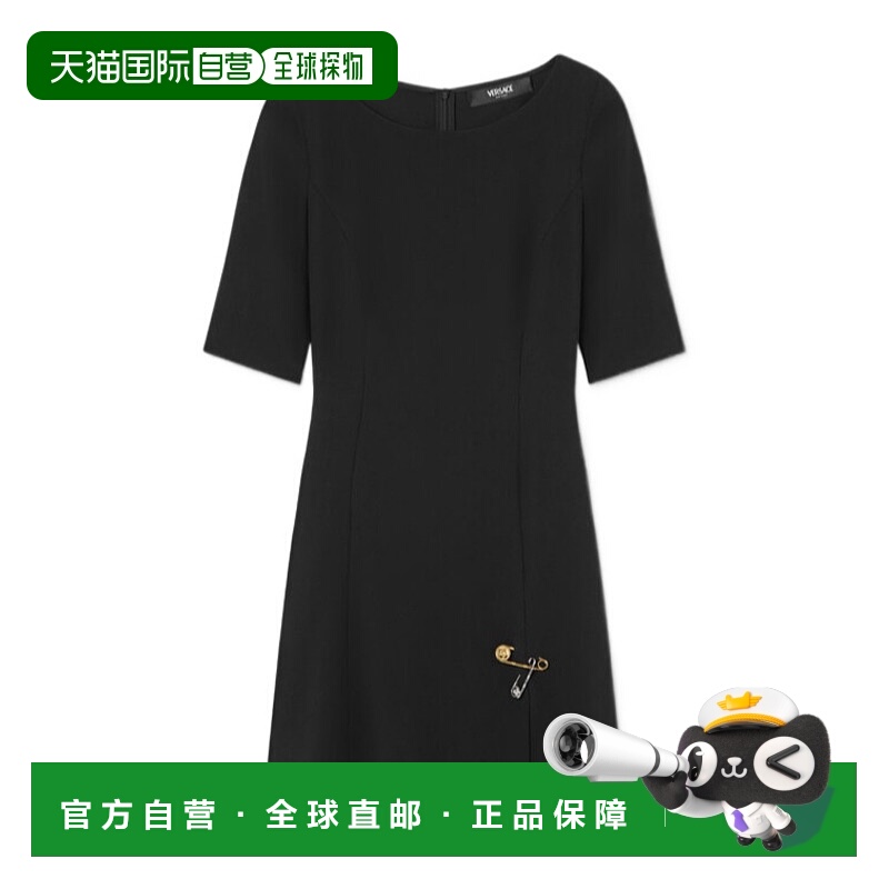 香港直邮Versace Safety Pin喇叭形哑光缎面迷你连衣裙 10180671A