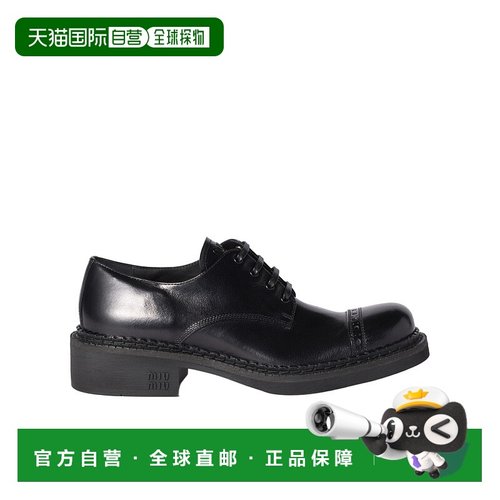 香港直邮Miu Miu 圆头布洛克鞋缪缪厚底鞋 5E487E007F035