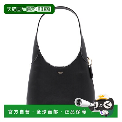 1h可退 香港直邮Coach 蔻驰 女士 BROOKLYN 28 黑色皮革肩包 CU06