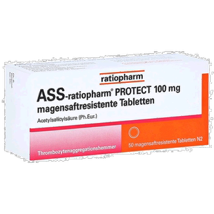 欧洲直邮德国药房 ratiopharm预防血栓肠溶片 50粒 100毫克乙酰水