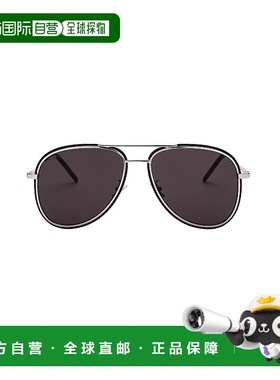 香港直邮Saint Laurent 黑色徽标太阳镜 SL294METAL