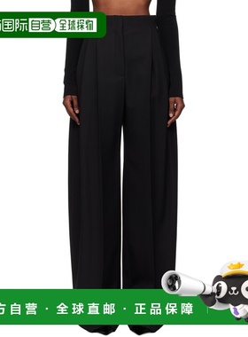 1h可退 香港直邮Mugler 穆勒 女士 黑色 Wide Pleated 长裤 26P1P