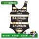 香港直邮Balmain 巴尔曼 女童 1h可退 徽标条纹泳衣童装