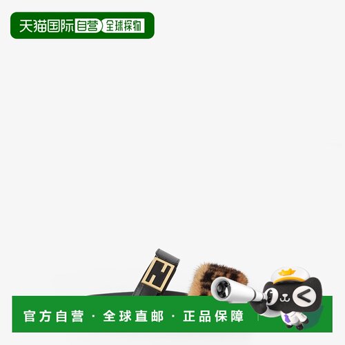 自营欧洲直邮Fendi芬迪 Feel女士黑色/棕色皮革/貂毛FF图案凉鞋