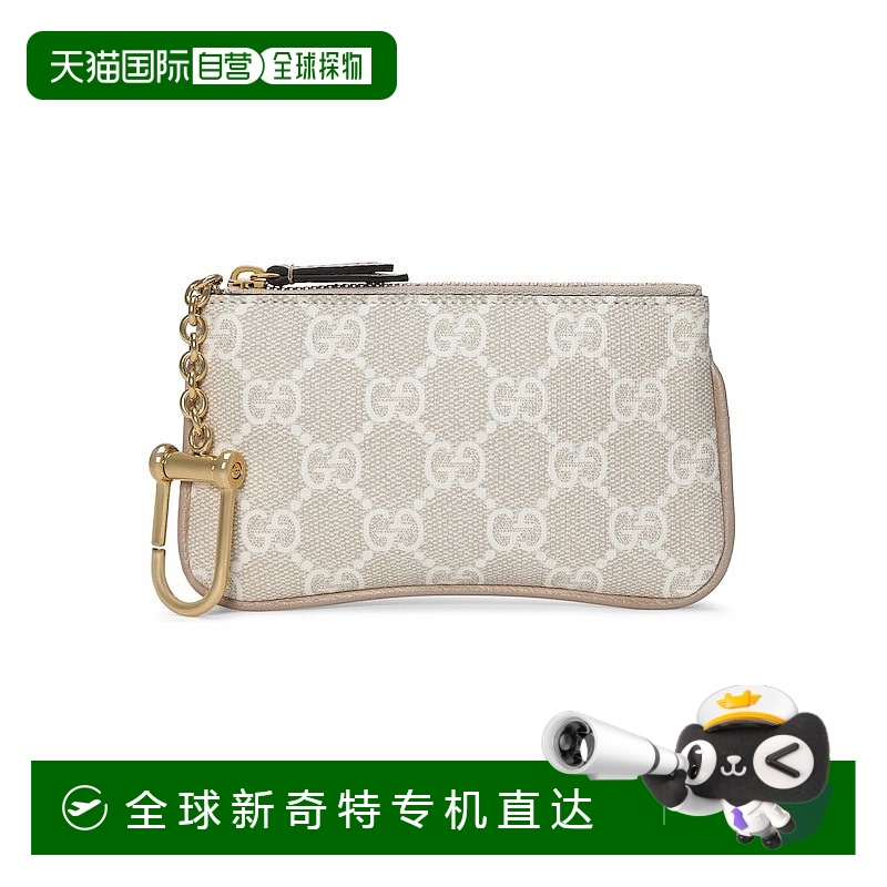 自营 GUCCI/古驰 23新款 女士OPHIDIA米色和燕麦色帆布零钱包