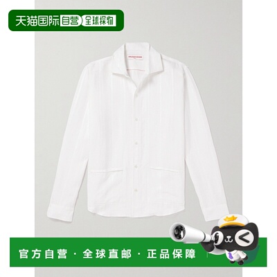 香港直邮Orlebar Brown 男士 Barkley 条纹棉提花衬衫 279291