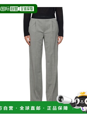 香港直邮Helmut Lang Pull-On格纹羊毛直筒裤休闲裤 N09HW206