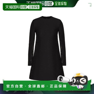 Women真丝长袖 绉纱蕾丝连衣裙 羊毛 20FW 香港直邮VALENTINO