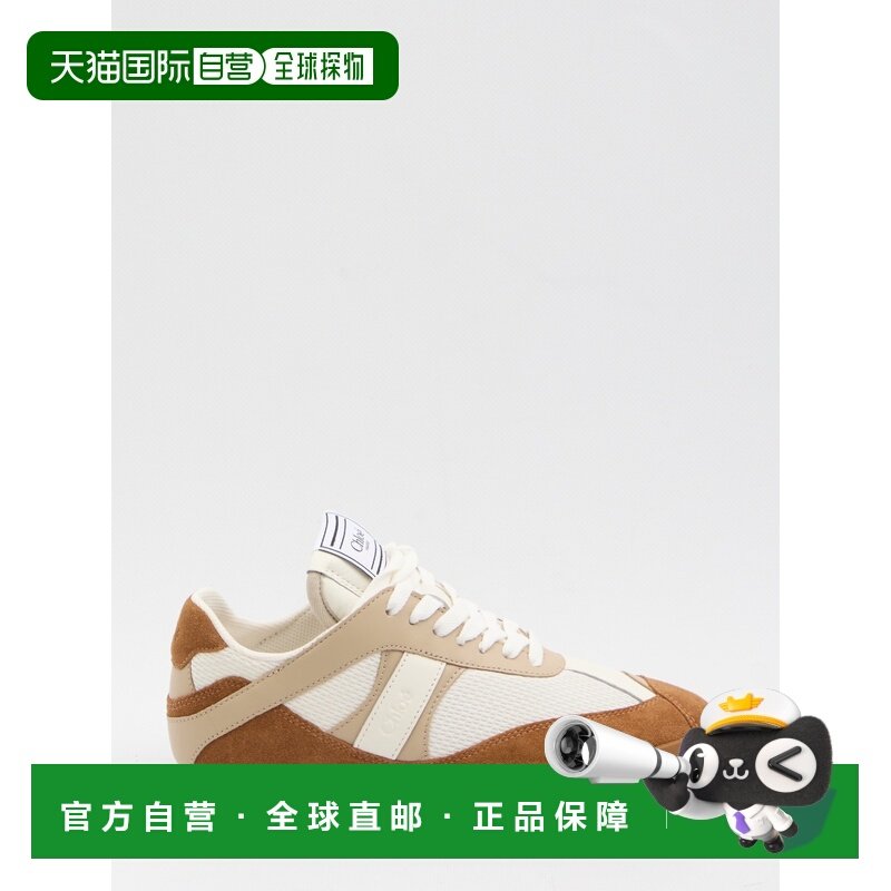 1h可退 香港直邮Chloe 蔻依 女士 KICK 棕色白色网纱皮质运动鞋 C,运动鞋new,运动休闲鞋,淘宝优惠券,粉丝福利购,淘宝优惠卷