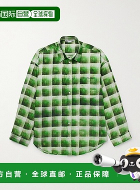 香港直邮Acne Studios 艾克妮 男士 Setar Logo刺绣格纹棉质法兰