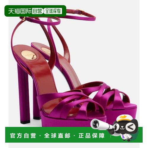 香港直邮Saint Laurent 圣罗兰 女士 Chandelle crêpe 绸缎凉鞋