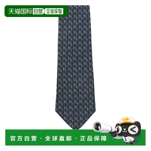 1h可退 香港直邮GUCCI 男士领带 8533504E0094266 CO 黑色 GG桑蚕