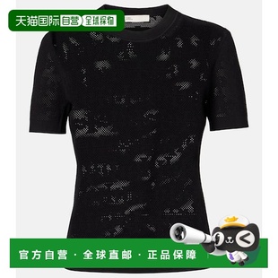 香港直邮Tory Burch 托里 伯奇 女士 交织图案提花T恤上衣女装