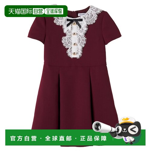 1h可退 香港直邮Self-Portrait 女童 蕾丝边棉质连衣裙童装