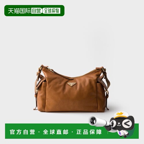 自营欧洲直邮PRADA普拉达 Explore女士焦糖色纳帕皮革多口袋大号