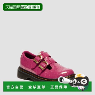 欧洲直邮DrMartens马丁大夫 8065儿童红色亮片漆皮学步鞋