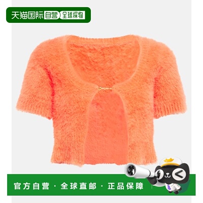 1h可退 香港直邮Jacquemus 女士 La Maille Neve 徽标短款针织开